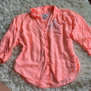 salmon pink button down
